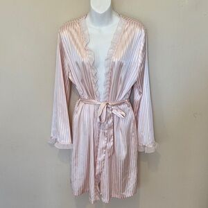 Linea Donatella Blush Satin Striped Robe